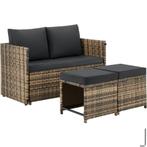 2-in-1 rotan loungeset Monopoli, bank en zitgroep - natuur, Tuin en Terras, Tuinsets en Loungesets, Verzenden, Nieuw