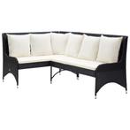 vidaXL Tuinhoekbanken 2 st poly rattan zwart, Verzenden, Nieuw, Rotan