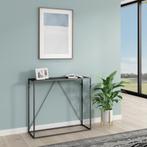 [en.casa] Console tafel Austevoll 90x30x80 cm staal zwart, Huis en Inrichting, Verzenden, Nieuw