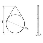 Badkamerspiegel Sapho Orbiter Rond met Leren Band 60 cm, Ophalen of Verzenden, Nieuw