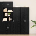 vidaXL Hoogkast Zwart Eiken 50x42.5x185 cm Geëngineerd Hout, Huis en Inrichting, Kasten | Buffetkasten, Verzenden, Nieuw, 50 tot 100 cm