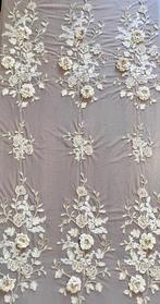 Prezioso tulle geborduurd met ruffles en plooien - Swarovski