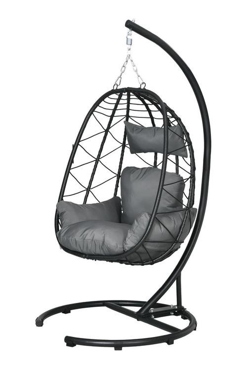 TRUUSK Hangstoel Rattan Hangstoel 195 Cm Hoog Met Frame, Kus, Tuin en Terras, Hangmatten, Nieuw, Verzenden