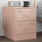 vidaXL Nachtkastje 34,5x39x44 cm staal roze, Huis en Inrichting, Minder dan 45 cm, Nieuw, Minder dan 55 cm, Verzenden