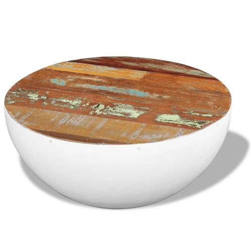 vidaXL Salontafel komvormig 60x60x30 cm massief gerecycled, Huis en Inrichting, Tafels | Salontafels, 50 tot 100 cm, Rond, Nieuw