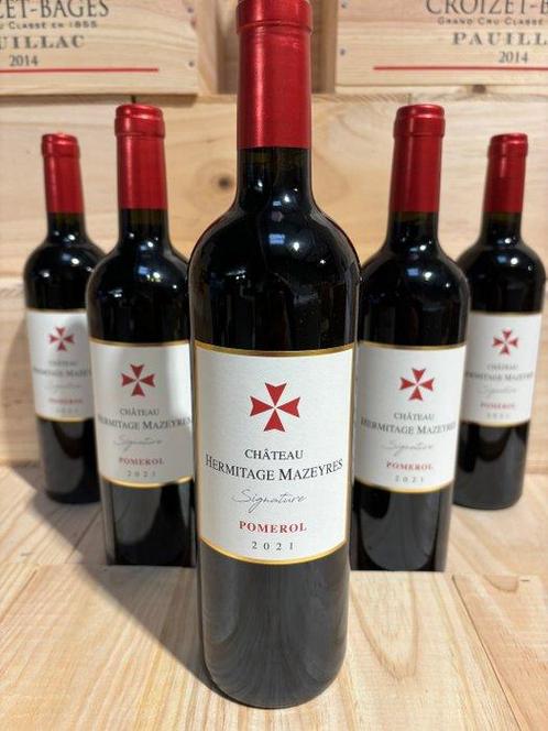 2021 Chateau Hermitage Mazeyres - Pomerol - 6 Flessen (0.75, Verzamelen, Wijnen
