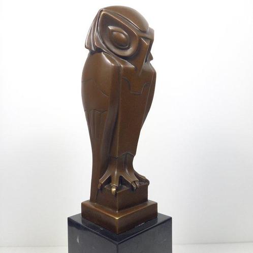 sculptuur, Owl in Art Deco Style - 33 cm - Gepatineerd, Antiek en Kunst, Kunst | Designobjecten