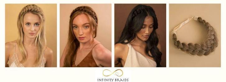 Infinity Braids - Haarband Vlecht - Vissengraat - Messy, Sieraden, Tassen en Uiterlijk, Uiterlijk | Haarverzorging, Overige typen