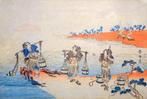 Zeezout vergaren - Katsukawa Shunsen 1762-1830 - Japan - Edo, Antiek en Kunst
