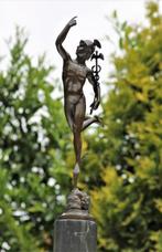 sculptuur, mercury sculptuur - 72 cm - MARMER BRONS, Antiek en Kunst