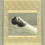 Woodblock Print mounted on a Hanging scroll Suiboku Ink, Antiek en Kunst