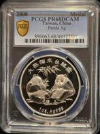 China, Republiek Taiwan. Silver medal 2008 Panda, 1 Oz