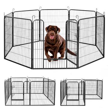 IvoQ Hondenren – Puppyren 8 Panelen 80x80 cm – Voor Binnen & beschikbaar voor biedingen