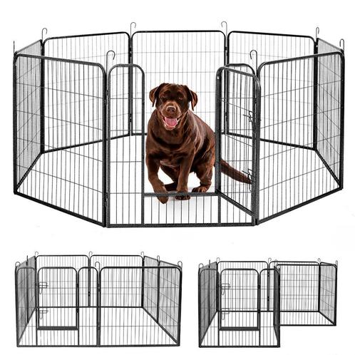IvoQ Hondenren – Puppyren 8 Panelen 80x80 cm – Voor Binnen &, Dieren en Toebehoren, Hondenbenches, Nieuw, Verzenden