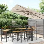 vidaXL 11-delige Tuinbarset poly rattan en massief, Verzenden, Nieuw, Rotan, Meer dan 8 zitplaatsen