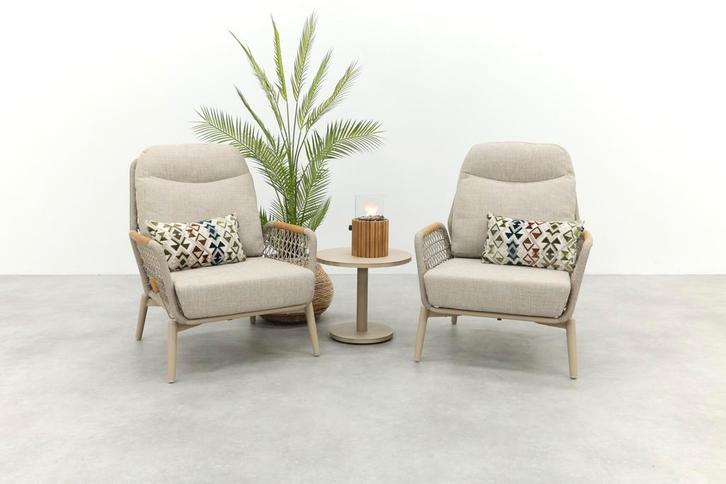 VDG Bilbao/Canto verstelbare rope 2-persoons loungestoelen, Tuin en Terras, Tuinsets en Loungesets, Loungeset, Nieuw, Hout, Verzenden