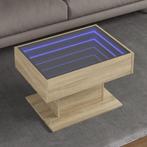 vidaXL Salontafel met LED 70x50x45 cm bewerkt hout sonoma, Verzenden, Nieuw, Overige houtsoorten, 50 tot 100 cm