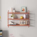 Wandrek Strängnäs met 3 planken staal baksteenrood 50x60x15, Huis en Inrichting, Woonaccessoires | Wandplanken en Boekenplanken