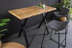 Industriële bartafel WILD 120cm bruin wild eiken look zwart, Huis en Inrichting, Tafels | Eettafels, Ophalen of Verzenden, Nieuw