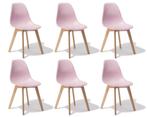 Eetkamerstoelen KITO - set van 6 eettafel stoelen - roze, Ophalen of Verzenden, Nieuw