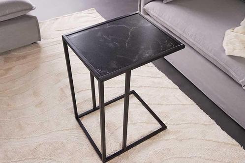 Moderne bijzettafel SLIM LINE 65cm antraciet zwart marmer, Huis en Inrichting, Tafels | Sidetables, Ophalen of Verzenden
