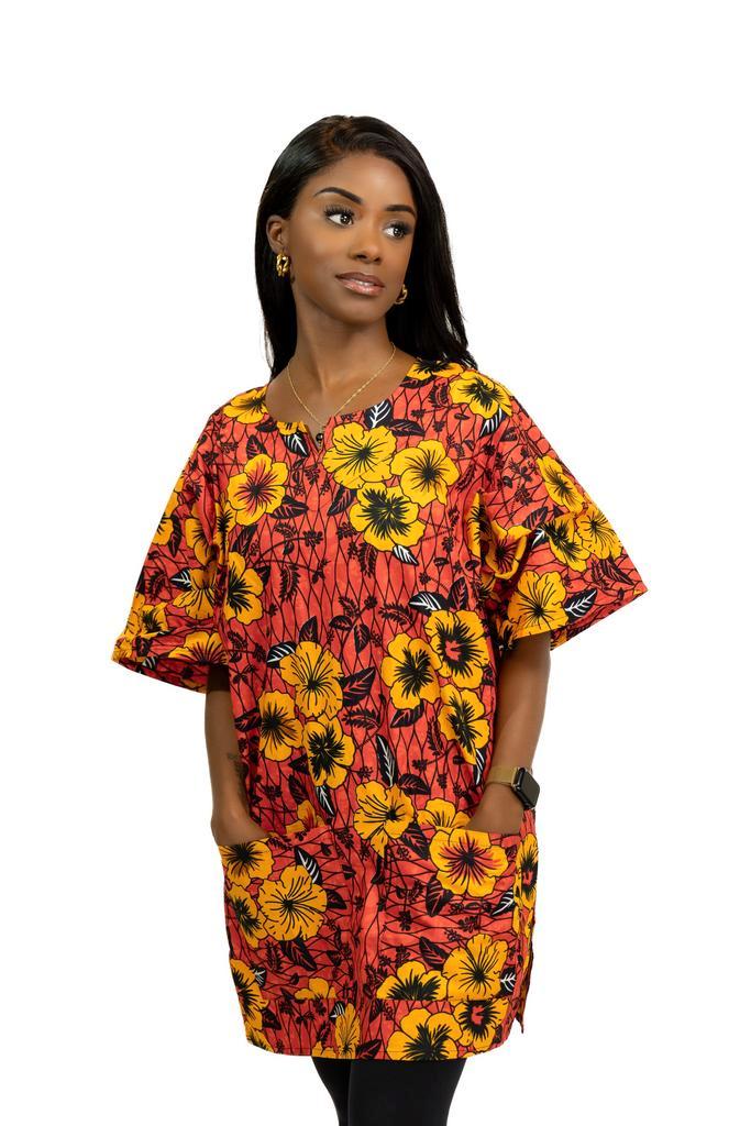 Rode Flowers Dashiki Shirt / Dashiki Jurk - Afrikaans shirt, Kleding | Heren, Overige Herenkleding, Nieuw, Ophalen of Verzenden