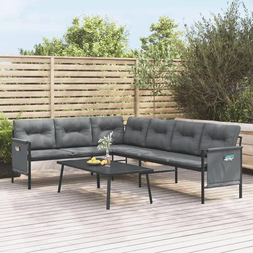 vidaXL 2-delige Loungeset staal antracietkleurig, Tuin en Terras, Tuinsets en Loungesets, Loungeset, Nieuw, Rvs, Verzenden