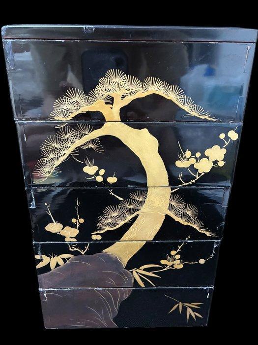 Doos - Bladgoud - zwart lak goud maki-e, Antiek en Kunst, Antiek | Overige Antiek