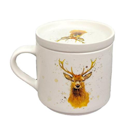 Beker/Mok - Onderzetter Deksel Set - Wild Stag/Hert - Jan Pa, Huis en Inrichting, Keuken | Servies, Nieuw, Ophalen of Verzenden