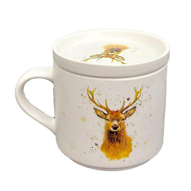 Beker/Mok - Onderzetter Deksel Set - Wild Stag/Hert - Jan Pa, Huis en Inrichting, Keuken | Servies, Nieuw, Ophalen of Verzenden