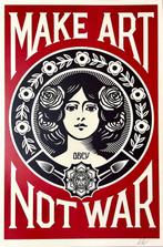 Shepard Fairey (OBEY) - Make Art not War (2003) Signed, Antiek en Kunst