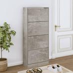 vidaXL Schoenenkast 63x24x147 cm bewerkt hout betongrijs, Verzenden, Nieuw