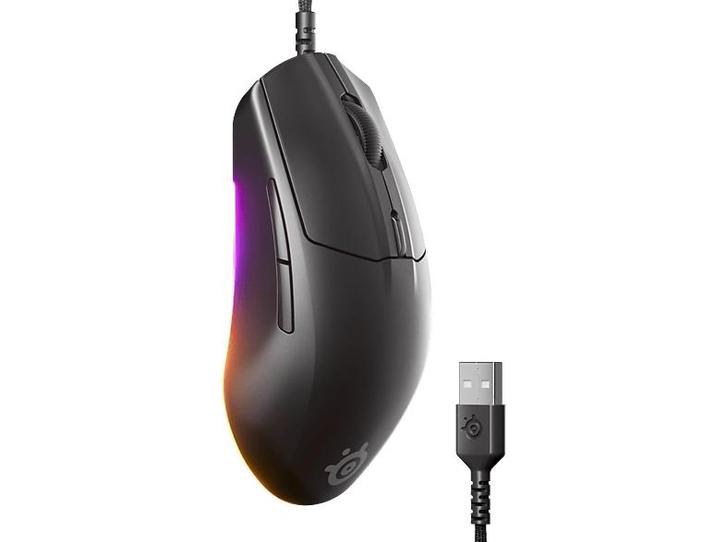 Steelseries -  Rival 3 Gen 2 Gamingmuis  - Zwart, Computers en Software, Muizen, Rechtshandig, Gaming muis, Bedraad, Nieuw, Muis