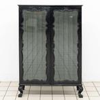 Klassieke Zwarte Vitrinekast, Huis en Inrichting, Ophalen of Verzenden, Nieuw