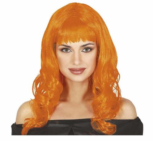 Oranje Pruik Lang Haar, Hobby en Vrije tijd, Feestartikelen, Nieuw, Verzenden