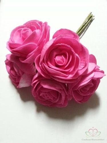 Camelia Ranonkel Fuchsia Neon Foambloem doos 30 stuks, Huis en Inrichting, Woonaccessoires | Kunstplanten en Kunstbloemen, Nieuw