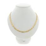 Bicolor gouden fantasie schakel ketting | 50,5 cm (geelgoud), Sieraden, Tassen en Uiterlijk, Kettingen, Ophalen of Verzenden, Gebruikt