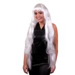 Pruik lang wit stijl haar met pony - Damespruiken, Verzenden, Nieuw