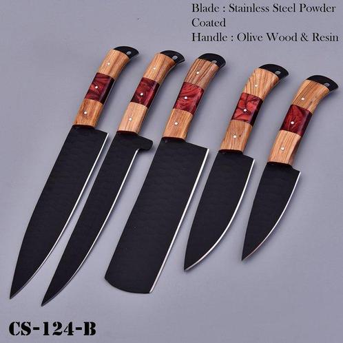 Keukenmes - Chefs knife - Olijfhouten en harsen Hoogwaardig, Antiek en Kunst, Antiek | Keukenbenodigdheden