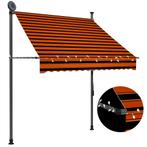 vidaXL Luifel handmatig uitschuifbaar met LED 150 cm oranje, Verzenden, Nieuw