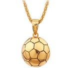 Mannen ketting met voetbal bedel goud of zilver, Sieraden, Tassen en Uiterlijk, Kettingen, Verzenden, Nieuw, Goud, Overige materialen