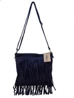 Back to the Sixties Suede Franje tas (donkerblauw), Sieraden, Tassen en Uiterlijk, Verzenden, Nieuw