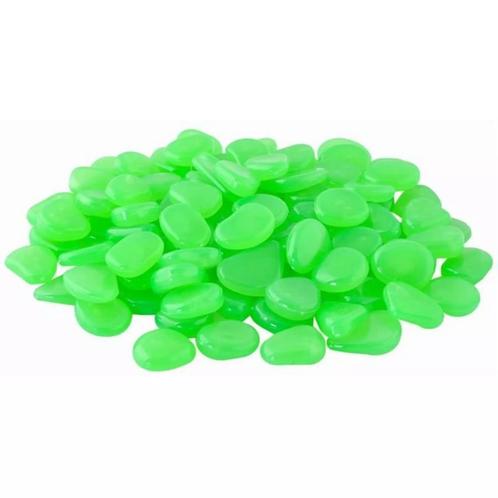 Gardlov Glow-in-the-dark Stenen - set van 100 stuks - Groen, Tuin en Terras, Buitenverlichting, Nieuw, Ophalen of Verzenden