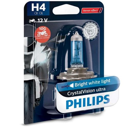 Philips H4 CrystalVision Ultra Moto 60/55W 12V Motorkoplamp, Motoren, Tuning en Styling, Verzenden