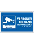Waarschuwingsbord Camerabewaking/Verboden Toegang, Ophalen of Verzenden, Nieuw