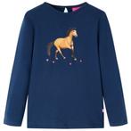 vidaXL Kindershirt met lange mouwen 128 marineblauw, Verzenden, Nieuw