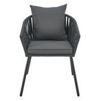 Touwstoelen - Set van 2 - Incl. Zit- en Rugkussens - Donkerg, Verzenden, Nieuw