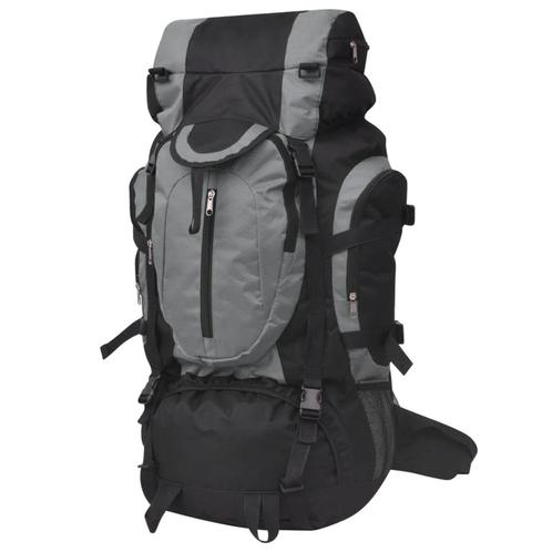 vidaXL Rugzak hiking XXL 75 L zwart en grijs, Sieraden, Tassen en Uiterlijk, Tassen | Rugtassen, Nieuw, Verzenden