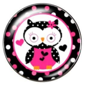Fako Bijoux® - Click Button - Glas - Uiltje - Fuchsia, Sieraden, Tassen en Uiterlijk, Armbanden, Verzenden