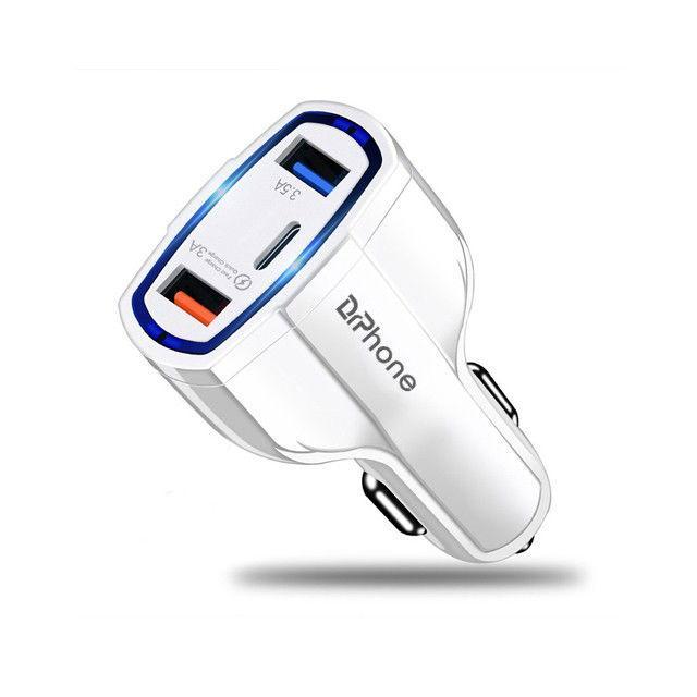 DrPhone QC4 Pro - 3 Poort Autolader - USB Qualcom 3.0 + USB, Telecommunicatie, Autoladers, Verzenden